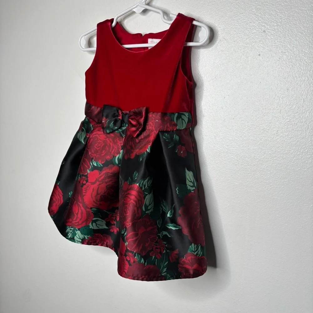The Children’s Place Red Velvet Rose Dress Girls 2T